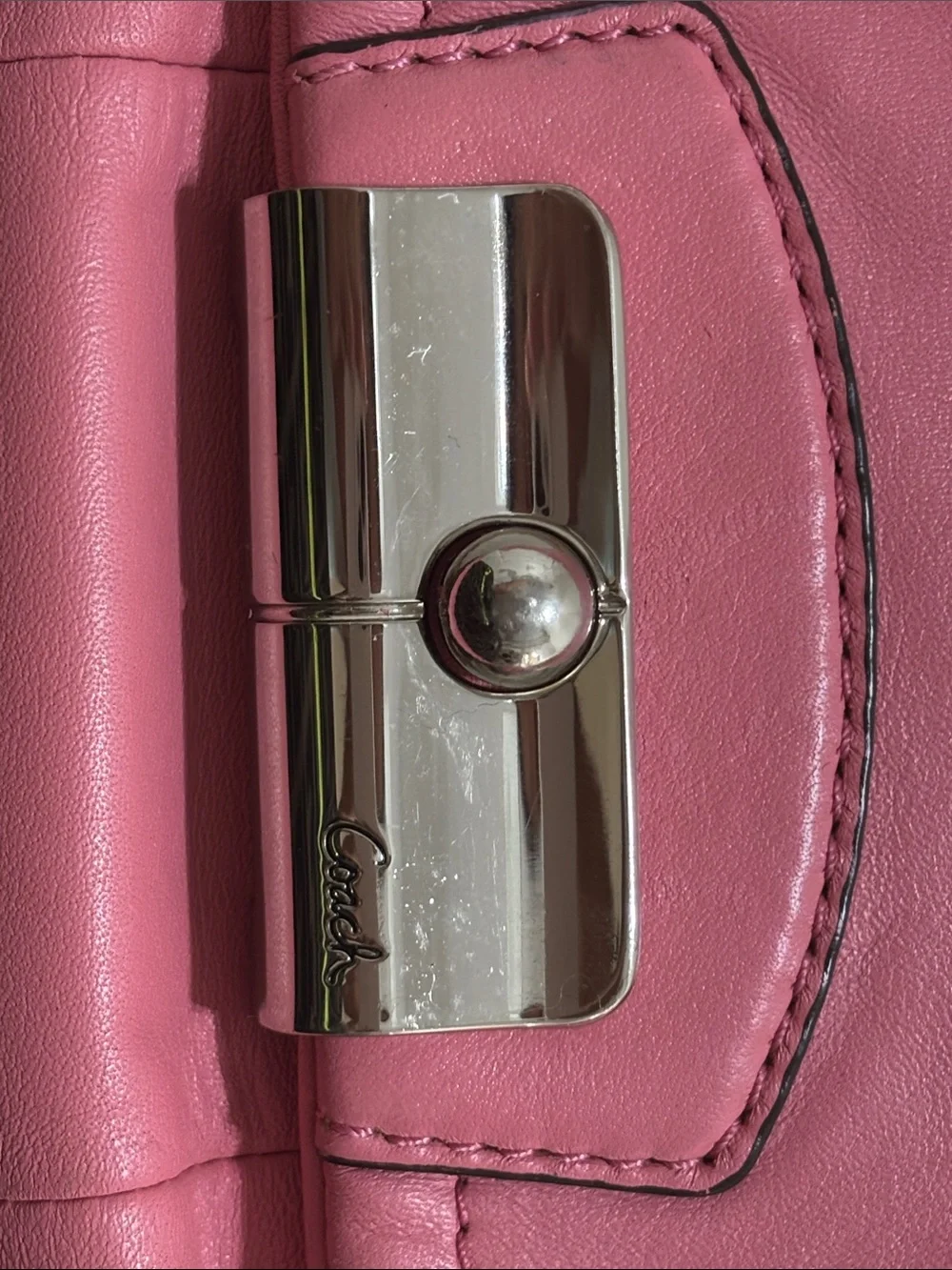 Coach Pink Leather Shoulder Bag